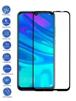 

Protector de Pantalla Huawei P Smart Plus 2019 Negro Completo Cristal Templado