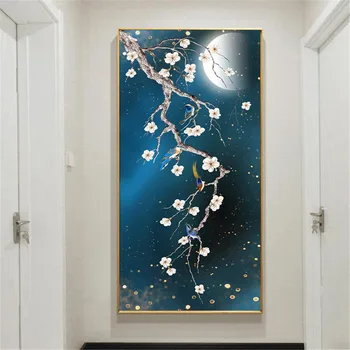 

5D DIY Diamond Painting Plum Blossom Flower Full Drill Round Diamond Embroidery Cross Stitch Mosaic Art Wall Home Decoration