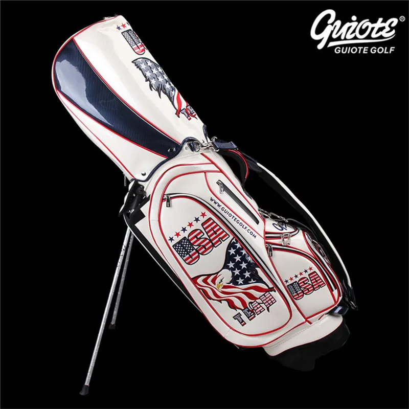 Ретро сумка для гольфа с подставкой с вышивкой из искусственной кожи гольф сумки для переноски с Защита от дождя