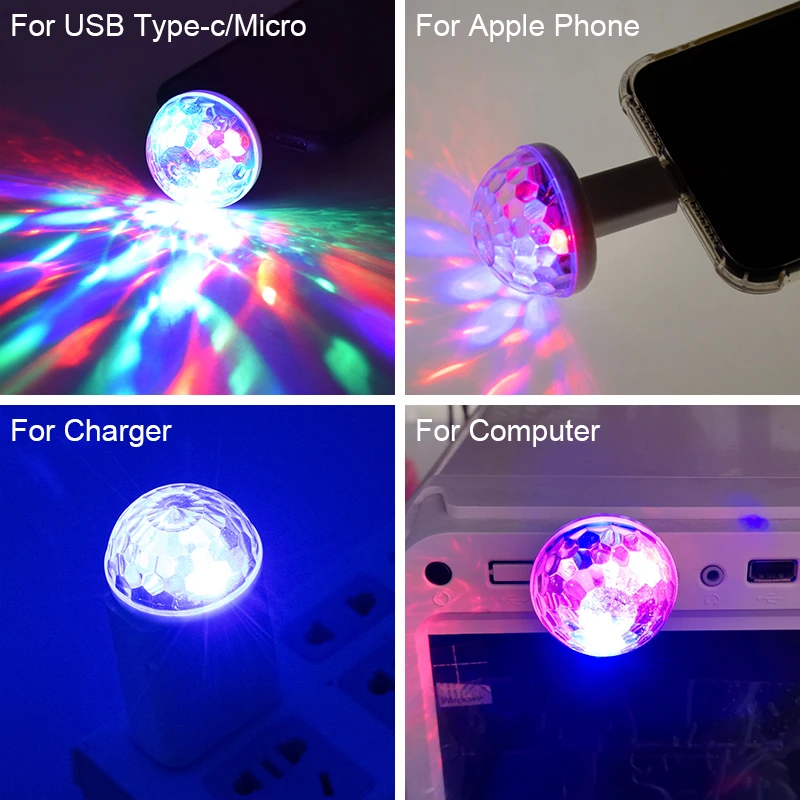 USB светодиодный светильник для украшения интерьера автомобиля аксессуары для укладки атмосферный светильник s мини DJ диско Голосовое управление вечерние RGB лампы