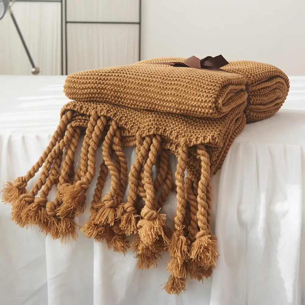 Khaki Nordic Knitted Throw Thread Blanket On The Bed Sofa Plaid Travel Nap Blankets Soft Towel Bed Plaid Tapestry For Home Office - Цвет: Khaki