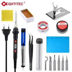 Qhtec – Kit de fer à souder 80W à température réglable avec affichage numérique LCD, 220V 110V, outils de réparation 908S 