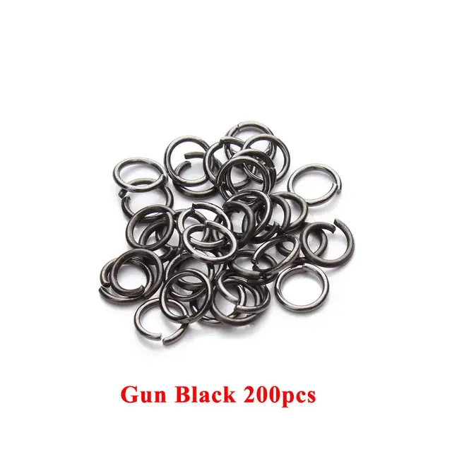 100-200pcs DIY Jewelry Findings Open Single Loops Jump Rings Split Ring for jewelry making Open Jump Rings Connectors Wholesale Gun Black