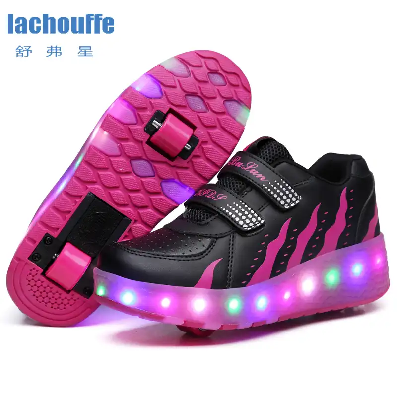 Kids Glowing Sneakers with Wheels Led 