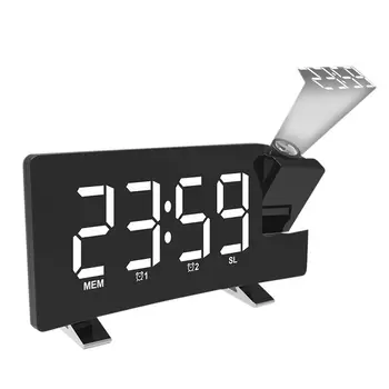 

Power Back USB Charger Mirror Display Time Wake Up Desk Table Temperature Alarm Clock Large Screen LED Display Alarm Clock