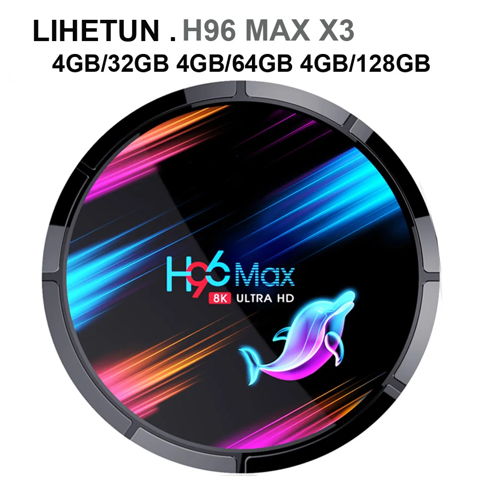 H96 MAX X3 Android 9,0 ТВ приставка Amlogic S905X3 4 ГБ 32 ГБ 64 Гб 128 ГБ четырехъядерный 2,4G 5G двойной Wifi Bluetooth H.265 HD 8K телеприставка