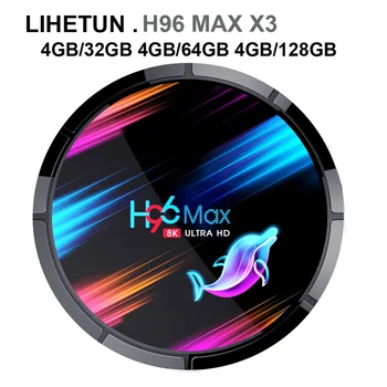 

H96 MAX X3 Android 9.0 TV BOX Amlogic S905X3 4GB 32GB 64GB 128GB Quad Core 2.4G 5G Dual Wifi Bluetooth H.265 HD 8K Set Top Box