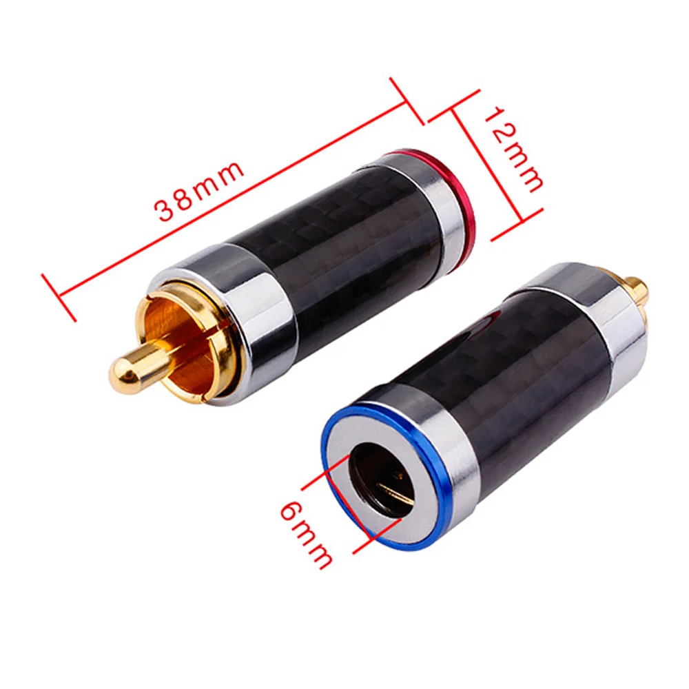 Белый HiFi 4 шт. из углеродного волокна позолоченный RCA разъем Соединительный кабель RCA разъем - Цвет: Белый