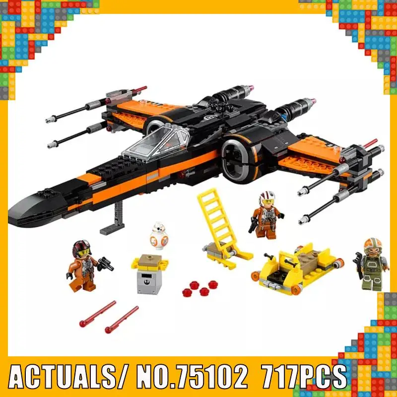

Starwars Series 05004 First Order Poe's X-wing Fighter Model Star Kids Toy Building Block bricks With 75102 Wars Christmas gifts