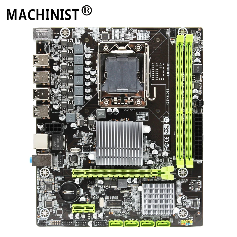 X58 настольная материнская плата LGA 1366 M ATX с 16 Гб оперативной памяти (2*8 ГБ) Intel Xeon