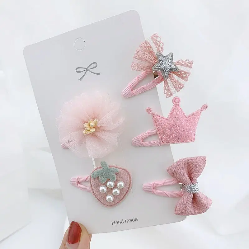 Girls Hair Accessories 5/6pcs/Set Hair Clips for Girls Baby Cute Cartoon Animal Kids Hairpins Flower Barrettes Headdress