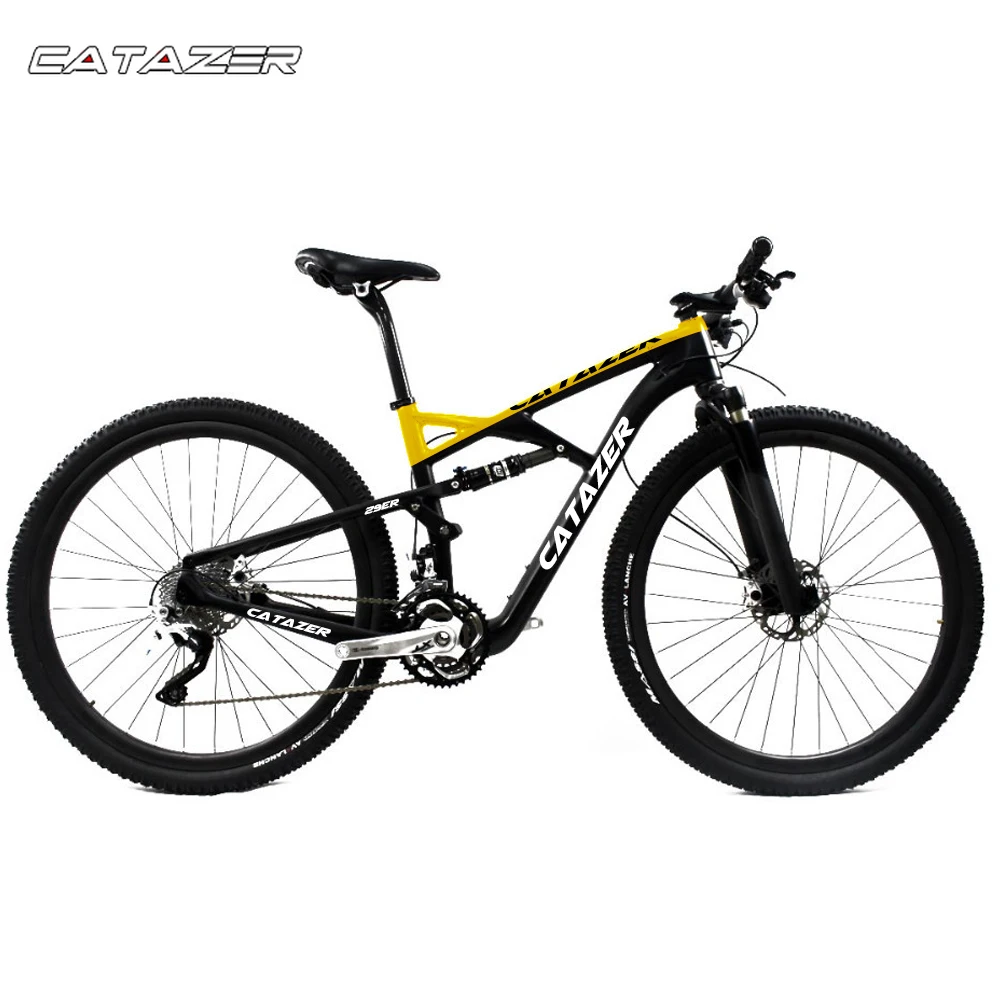 CATAZER Carbon Mountain font b Bike b font 26er Wheelset Suspension Frame 20 30 Speeds Profession
