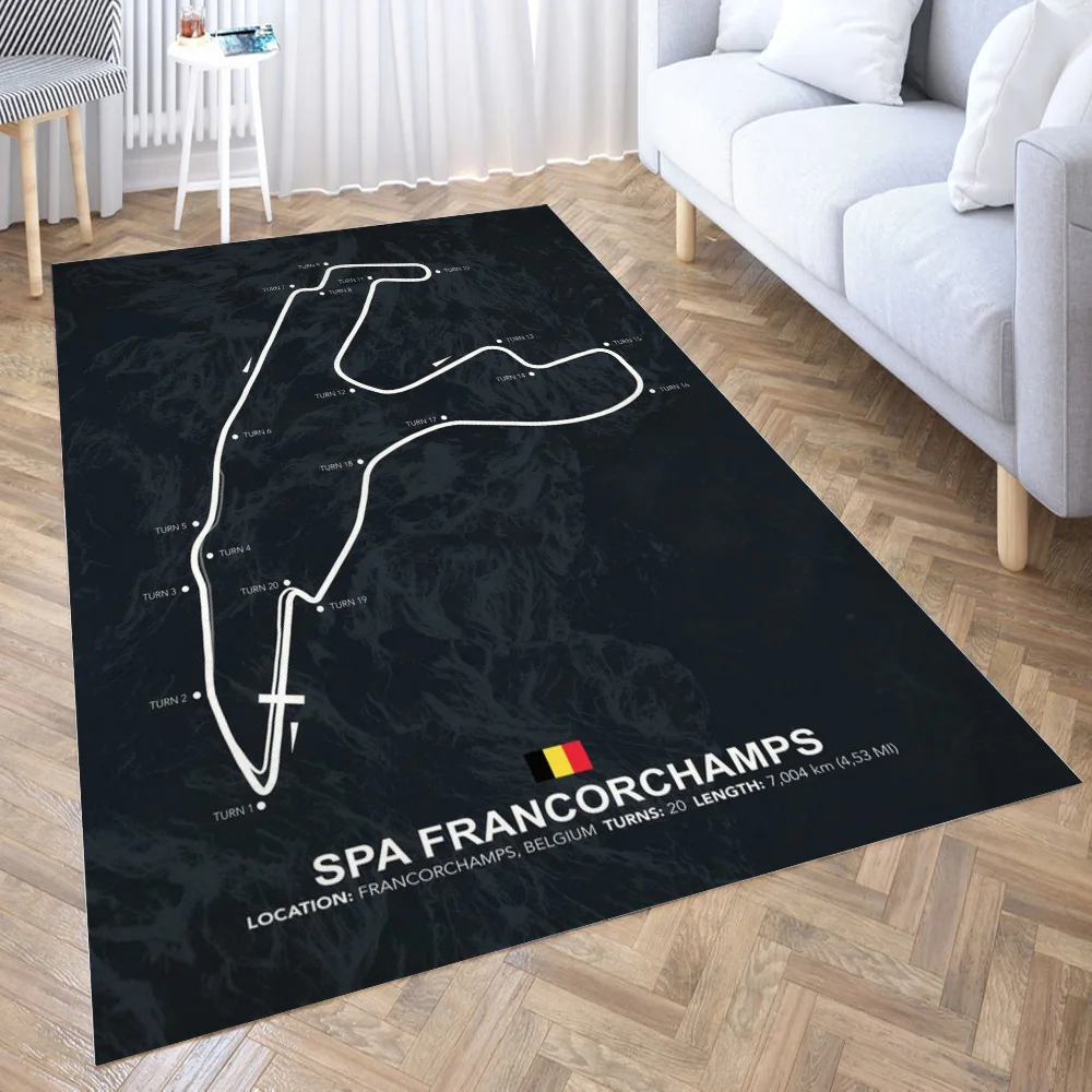 Spa Francorchamps 3D печать комната спальня противоскользящие плюшевые напольные коврики