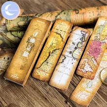 YUEGUANGXIA 30 шт./кор. старинная карта мира путешествия Бумага закладки для чтения книг держатель карты сообщения канцелярские принадлежности для школьных канцелярских товаров