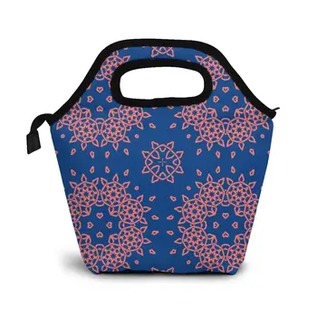 

Pattern Background With Blue Texture5 Lunch Bag Lunch/ice Bags Portable Insulated Picnic Food Box for Women Men