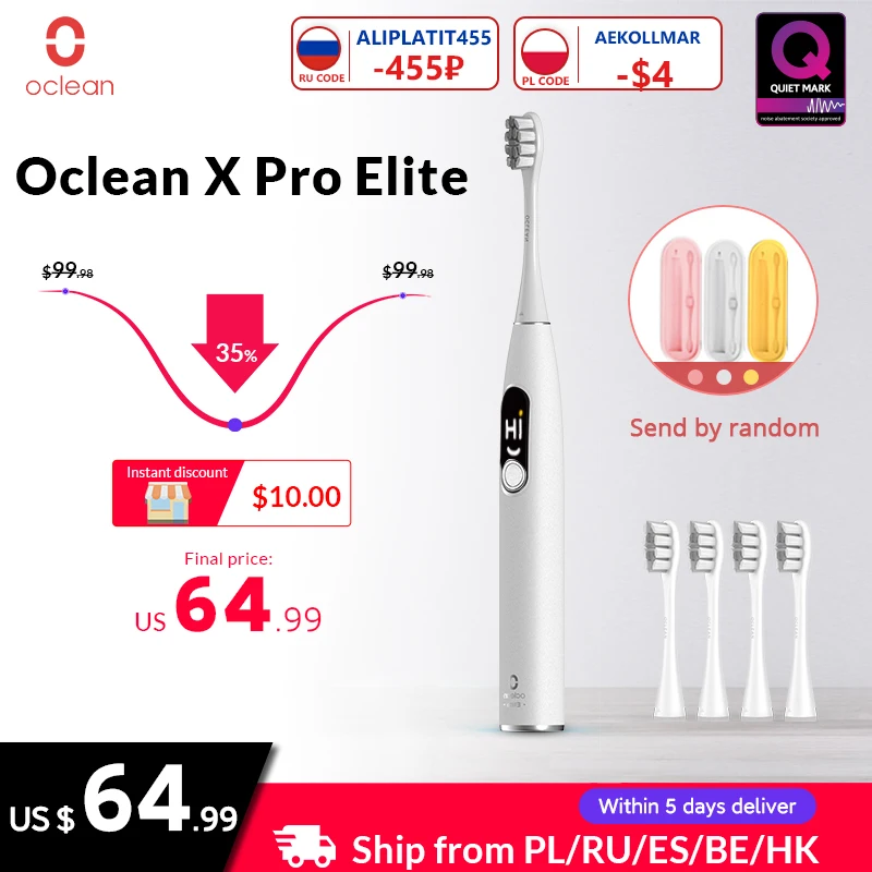 Oclean-cepillo de dientes eléctrico para todo público modelo X Pro Elite, utensilio dental inteligente sónico con Carga rápida IPX7, actualización para X Pro