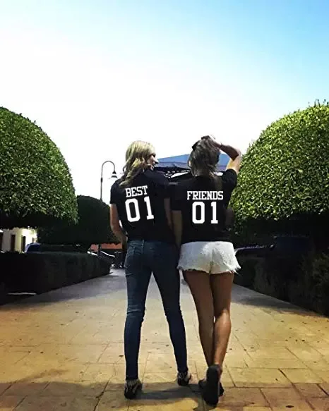 Футболка с надписью Best Friends Girls Tumblr модные топы Bff Sister женская футболка принтом