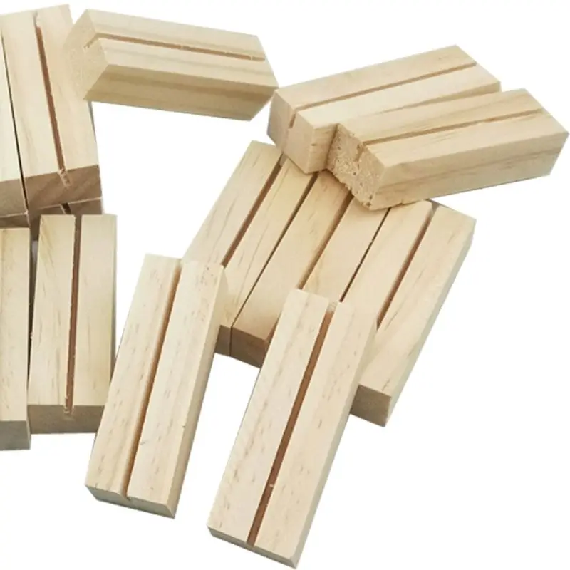20pcs Natural Name Memo Clips Photo Holder Business Card Stand Desktop Message Wedding Party Decor