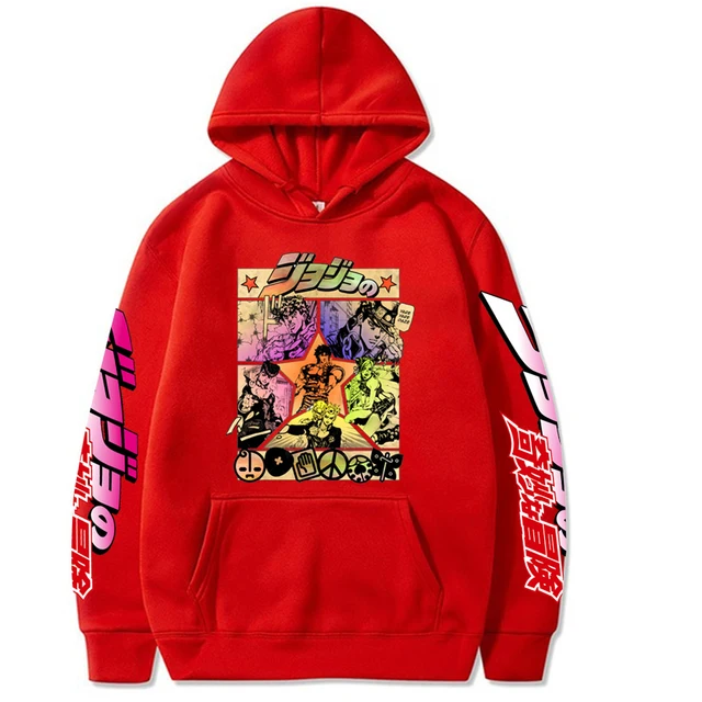 2021 Harajuku JOJO s Bizarre Adventure Unisex Hoodies Japanese Anime JOJO Printed Men s Hoodie Streetwear