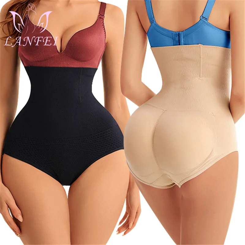 LANFEI Hip Enhancer Panties Fake Ass Pads Seamless Women Body Shaper Slim Shapewear Booty Pad Push Up Butt Lifter Pant Underwear best tummy control shapewear