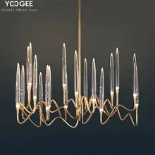 Золотая люстра YOOGEE современные хрустальные свечи комнатное