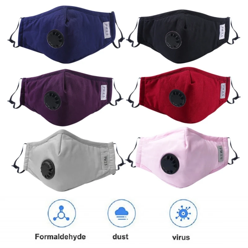 

US PM2.5 Anti-fog Mask Anti-Dust Washable Anti Haze Mask Activated Carbon Filter Respirator Mouth-muffle for Travel Workshop