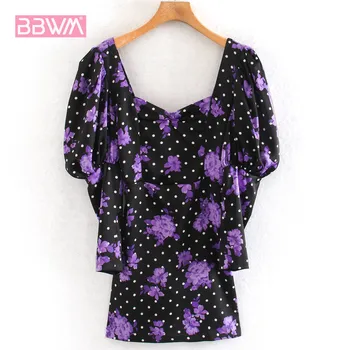 

2020 Spring New Loose Thin Black Print Polka Dot Lantern Sleeve Women's Dress Chic Harajuku Casual Vacation Female Dress