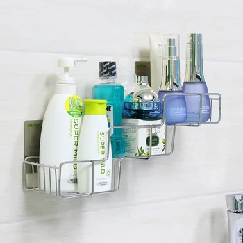 

Creative Bathroom Stainless Steel Trapezoid Storage Shelf Kitchen Wall Hangers Storage Rack Washed Supplies Storage Rack Home Im