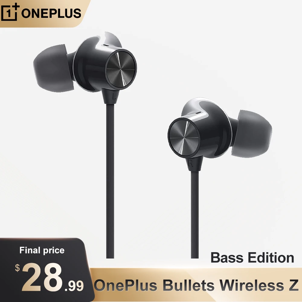 Беспроводные наушники глобальная версия OnePlus Bullets Z с зарядкой 10 минут |