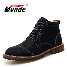 Новинка; Брендовые мужские ботинки; сезон осень-зима; кожаные ботильоны; модные ботинки в байкерском стиле; уличные теплые плюшевые зимние ботинки; Мужская обувь для работы