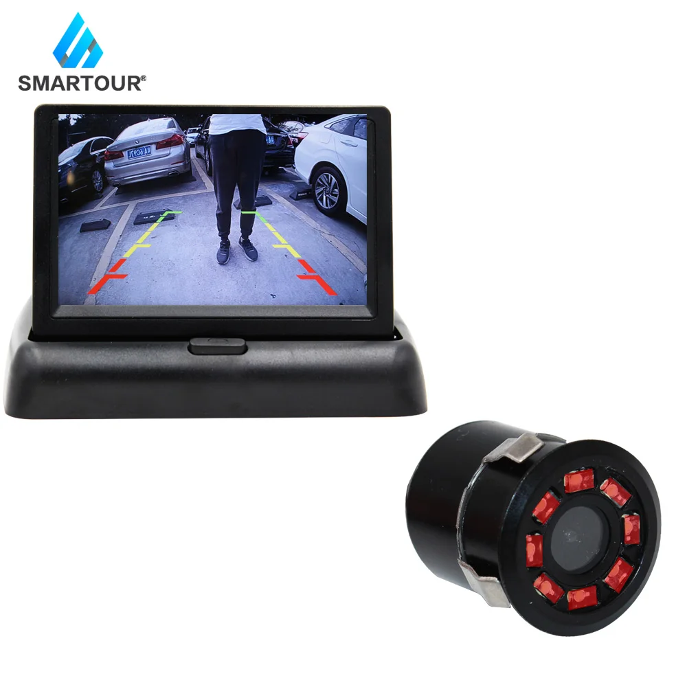 Smartour авто камера заднего вида 8 инфракрасный светодиодный монитор ночного видения заднего вида для парковки автомобиля CCD водонепроницаемый HD видео 170 градусов