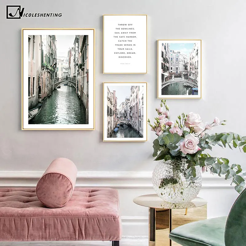 

Venice Italy City Canvas Poster Architecture Landscape Print Wall Art Painting Nordic Decorative Picture Modern Home Decoration