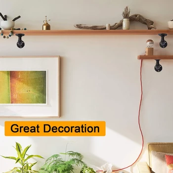 

Pipe Shelf Brackets Set of 4 Industrial Iron Pipe Brackets Rustic Wall Mounted DIY Pipe Shelving Brackets Hanging Custom Floatin