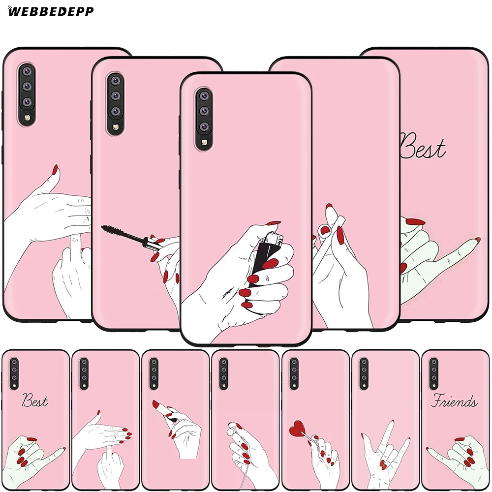 

Webbedepp Best Friend Girlfriend Case for Samsung Galaxy S7 S8 S9 S10 Plus Edge Note 10 8 9 A10 A20 A30 A40 A50 A60 A70