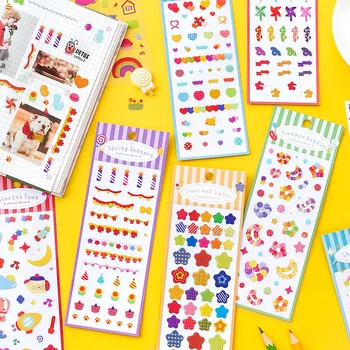 

Mohamm 2Pc Fancy World Series PVC Decoration Stickers Simply And Creative Stickers Basic Planner Materials Scrapbooking School S