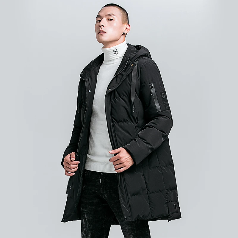 Winter Jackets Men Hooded Long Coat Black Parka Thick Keep Warm Windproof Outerwear Casual Mens Clothes Puffer Jackets Plus Size