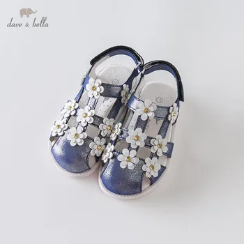 

DB12879 Dave Bella summer baby girls fashion sandals new born infant shoes sandals floral appliques shoes