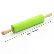 38 см Силиконовая Скалка твердая деревянная ручка ролик антипригарная пищевая мука трость ходячий молоток клецки палочка Инструменты для выпечки