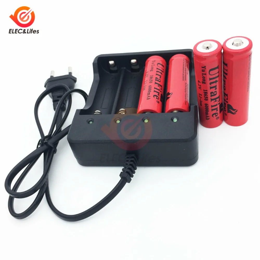 Battery Charger 4 Slot Universal Rechargeable 4.2V Li-ion EU Plug Tool For 18650 