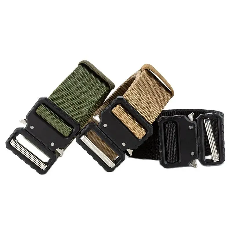 3.8cm Width Outdoor Safety Belts For Men Pants Drying True Nylon Training Quick Release Buckles Canvas Male Waist Belt