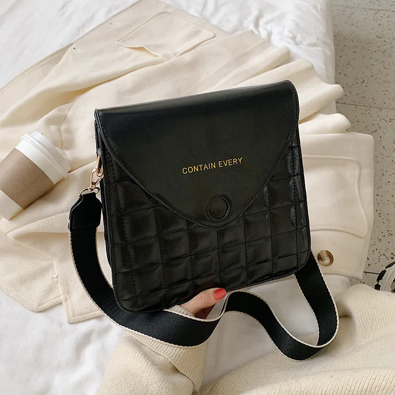 

2019 Winter New Style WOMEN'S Bag Rhombus Shoulder Square Bag Lettered Envelope Large Capacity Shoulder WOMEN'S Bag