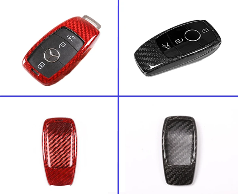 Real Carbon Fiber For Mercedes benz S Class E Class W222 W213 Car Key Shell Cover Trim