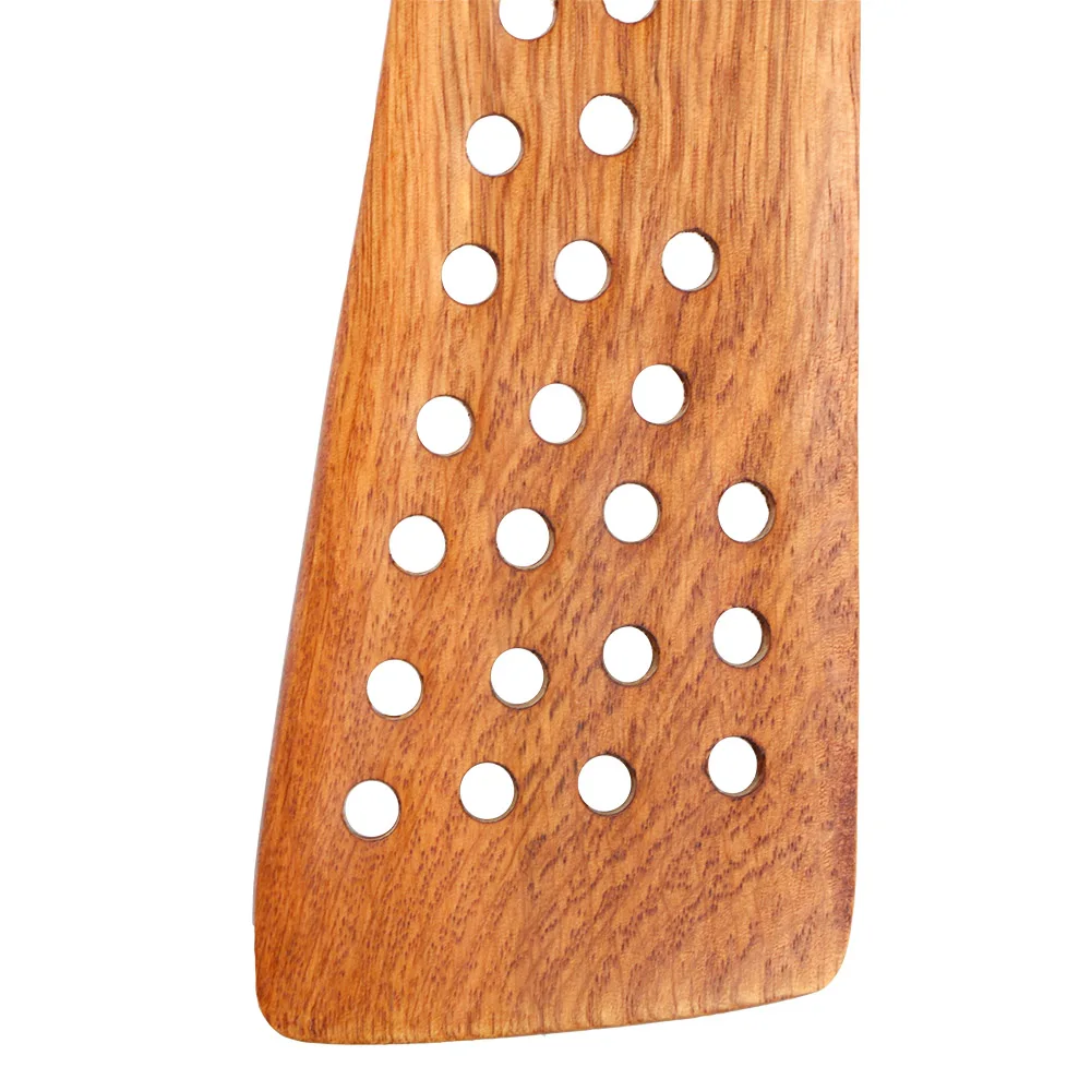 Filter Shovel Kitchen Cooking Tool Cookware Frying Steak Shovel Wooden Spatula Non-Stick Pan 24 Holes