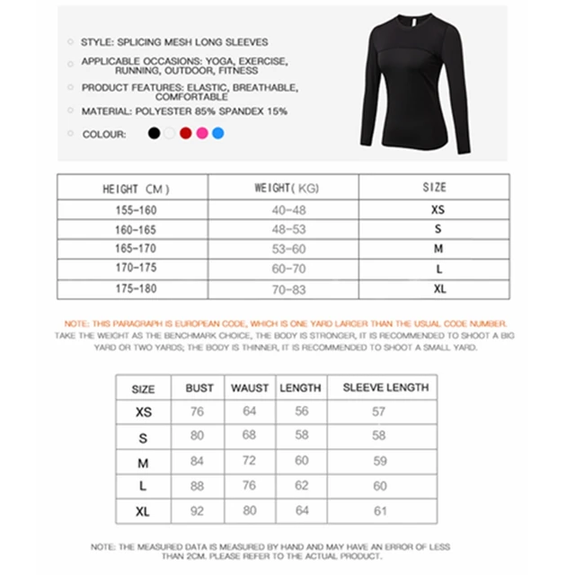 New Women s Long Sleeve Compression Tights Yoga Shirt Woman Running Fitness T shirts Workout Sports
