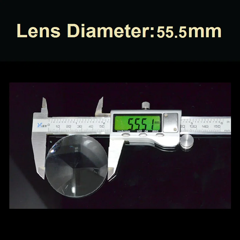 Plano Convex Lens Focal Length 120mm Diameter 55.5mm Spotlight Imaging Experiment Stage Lights K9 Optical Glass Lens Convex Lens