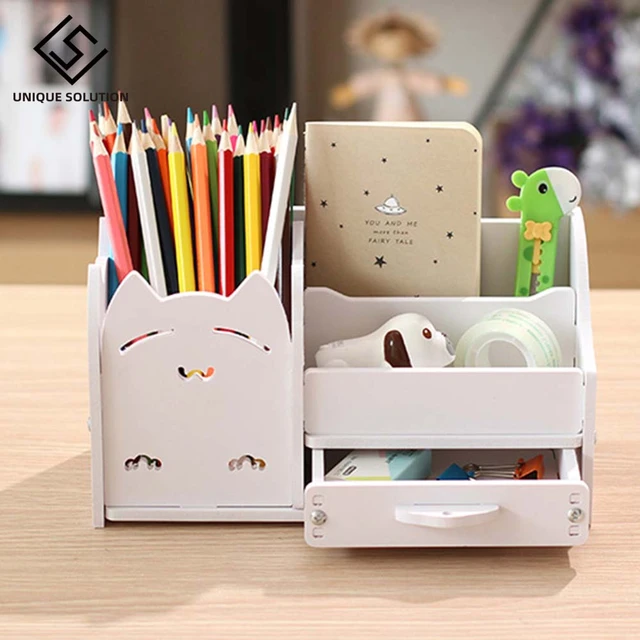 Desktop Pen Holder 8 Grids Marker Pen Stationery Storage Box Large Capacity  Pencil Holder Cute Desktop Organizer Containers Box - AliExpress