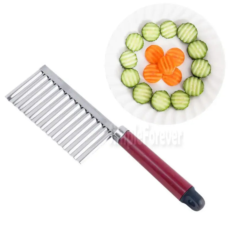 Potato Crinkle Wavy Edged Knife Stainless Steel Kitchen Gadget Vegetable Fruit Cutting Slicers