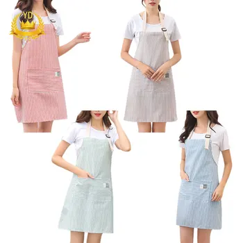 

Fashion Simple Fresh Stripe Kitchen Anti Foul Apron Women Cooking Accessories
