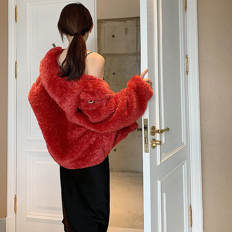 Autumn And Winter New Products Teddy Bear Thick Warm Composite materials Fur Coat Korean-style Fashion Debutante Elegant S