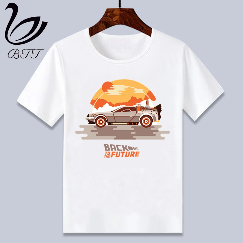 DMC Delorean/футболка с забавным принтом «Назад в будущее» Футболки для мальчиков, Детская футболка с короткими рукавами детские футболки с принтом детская одежда